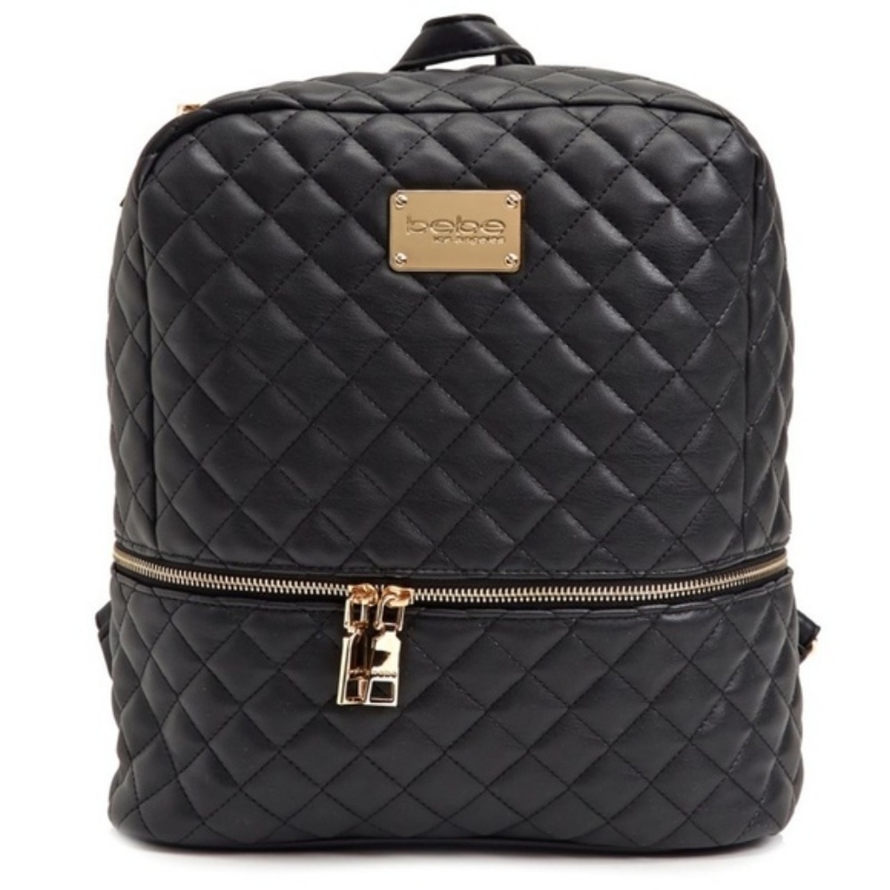 NWT bebe Danielle Quilted Black Backpack